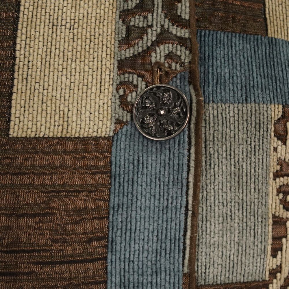Winding River Jacket 42‎ Brown Blue Patchwork Lagenlook Cottagecore Reversible - Picture 11 of 12